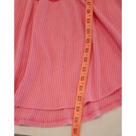 Free People Oh My Babydoll Cotton Waffle Weave Top Carnation Pink Boxy Large New - Picture 14 of 16